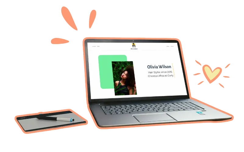 Ordinateur minimaliste affichant un site web, conçu par Thaïs Labouré